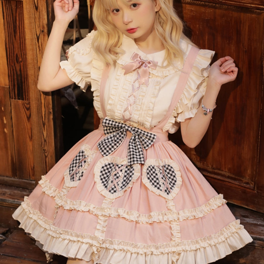 Daily Lovely High Waist Lolita Strap Skirt