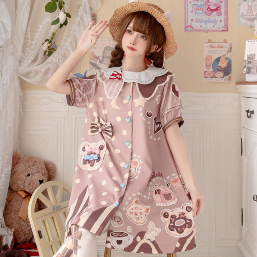 Daily Lovely Bear Lolita Short Sleeve Dress