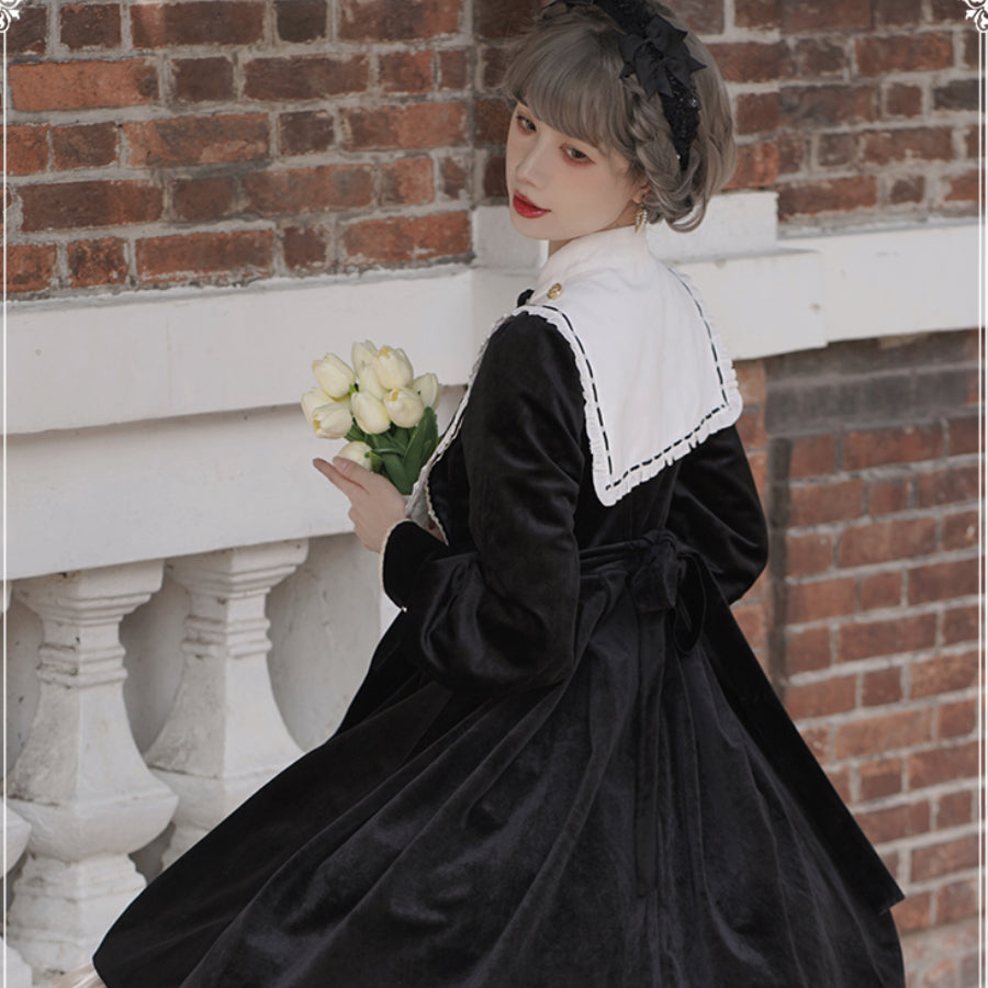 Elegant Autumn Winter Lolita Long-sleeved Dress