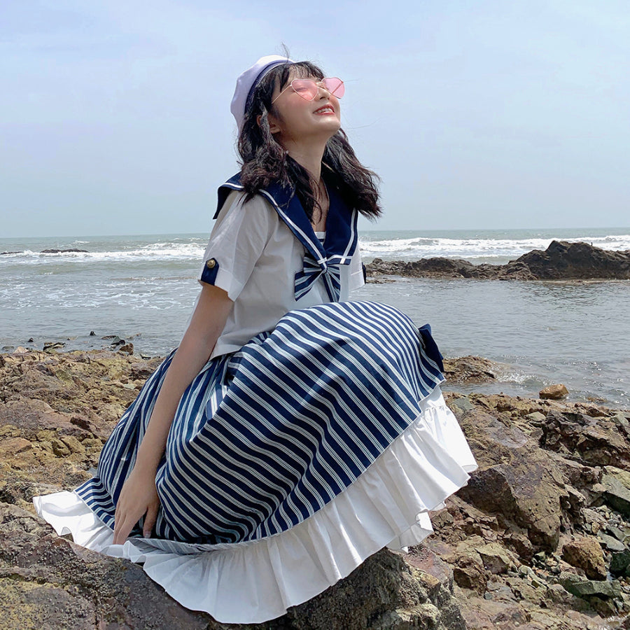 Summer Stripe Sailor Top and Skirt