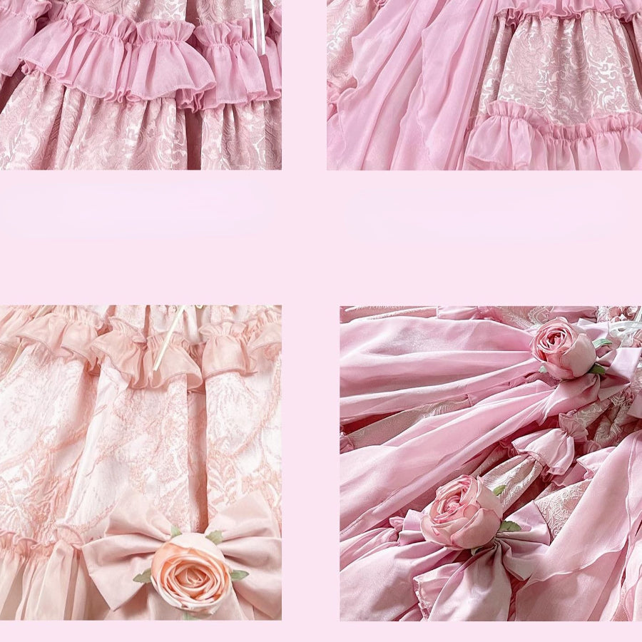 Original Sweet Fairy Rose Lolita Princess Dress Sets S22634