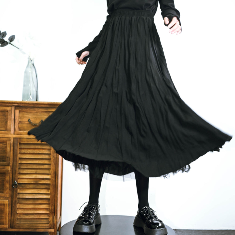 Versatile Irregular High Waist Slim A-line Long Skirt