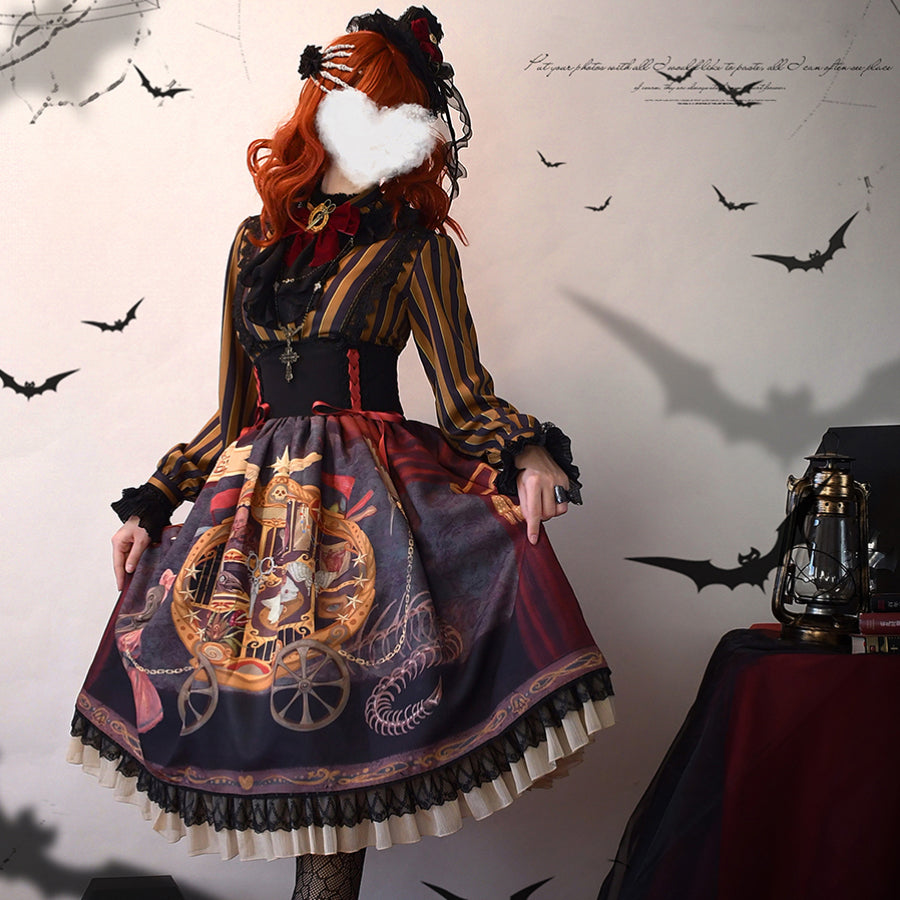 Gorgeous Gothic Lolita Drawstring Slim Skirt