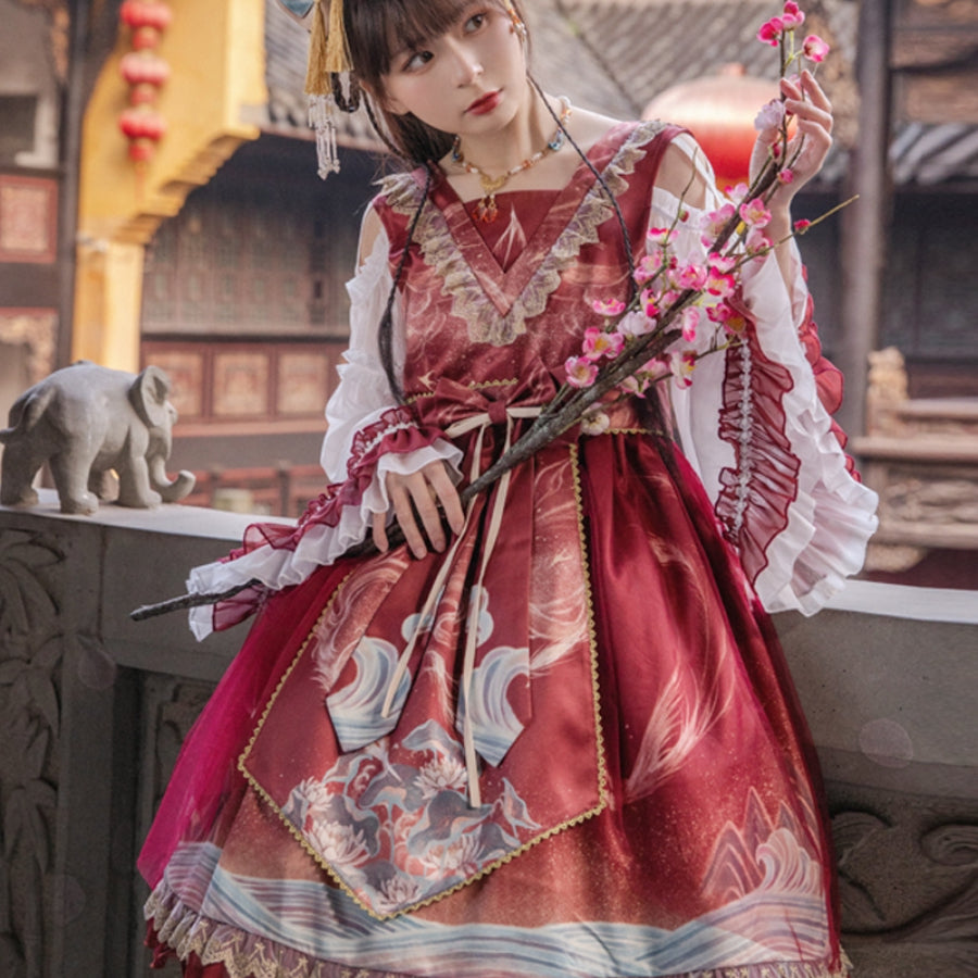 Chinese Style Daily Lolita Long Sleeve Dress