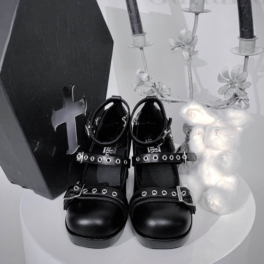 Original Lolita Thick Soled Skull Heel Shoes