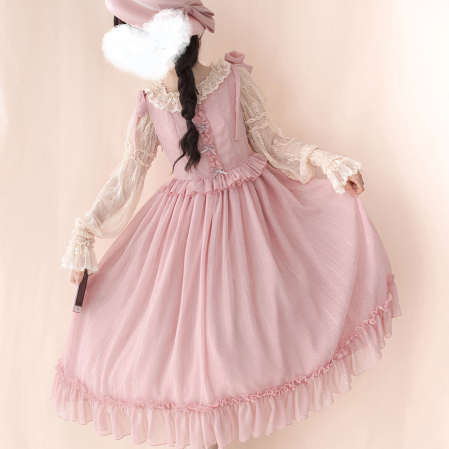 Vintage and Elegant French Chiffon Lolita Jumper Skirt