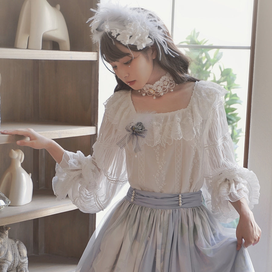 Swan Lake Vintage Lolita Lace Long-sleeved Shirt