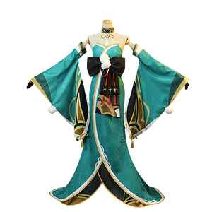 【CLEARANCE】Game Genshin Impact Gorou Miss Hina Cosplay Costume Jacquard Version C00965
