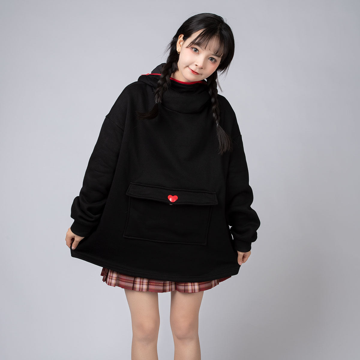 Original Oversized Black Bat Hooded Sweatshirt C00716