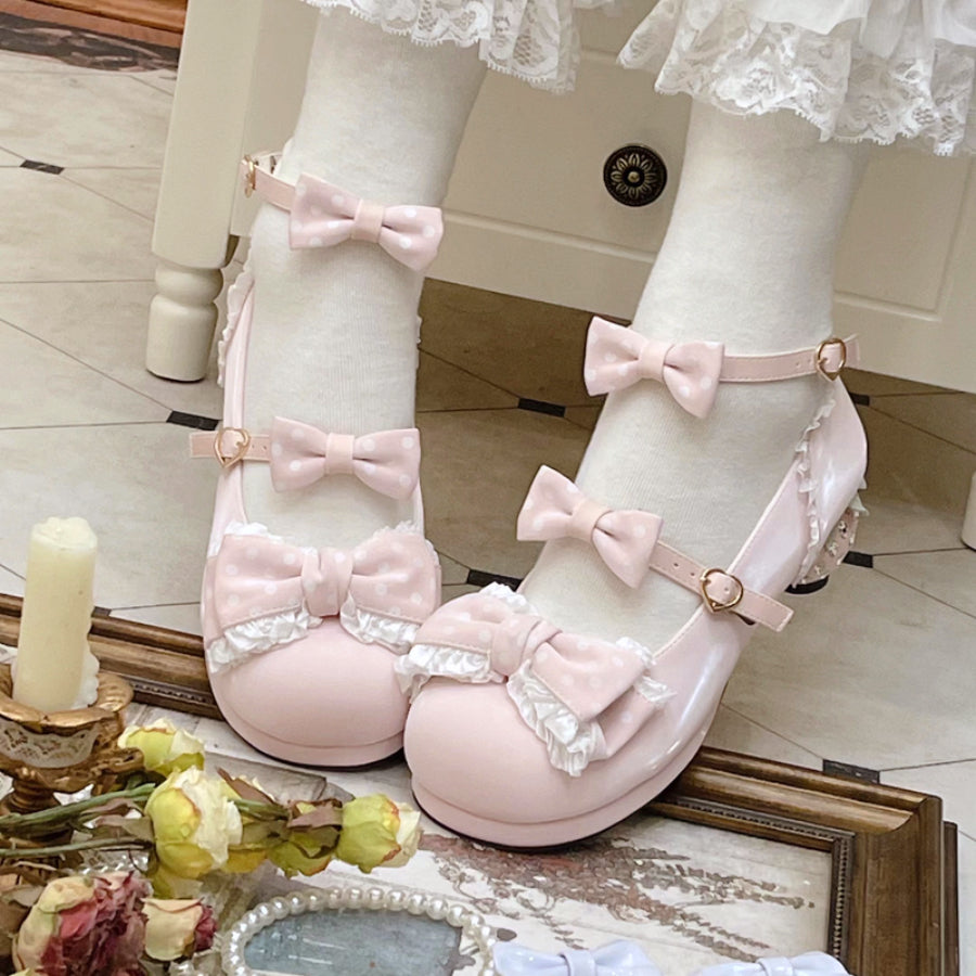 Sweet Middle-heeled Round Toe Lolita Shoes