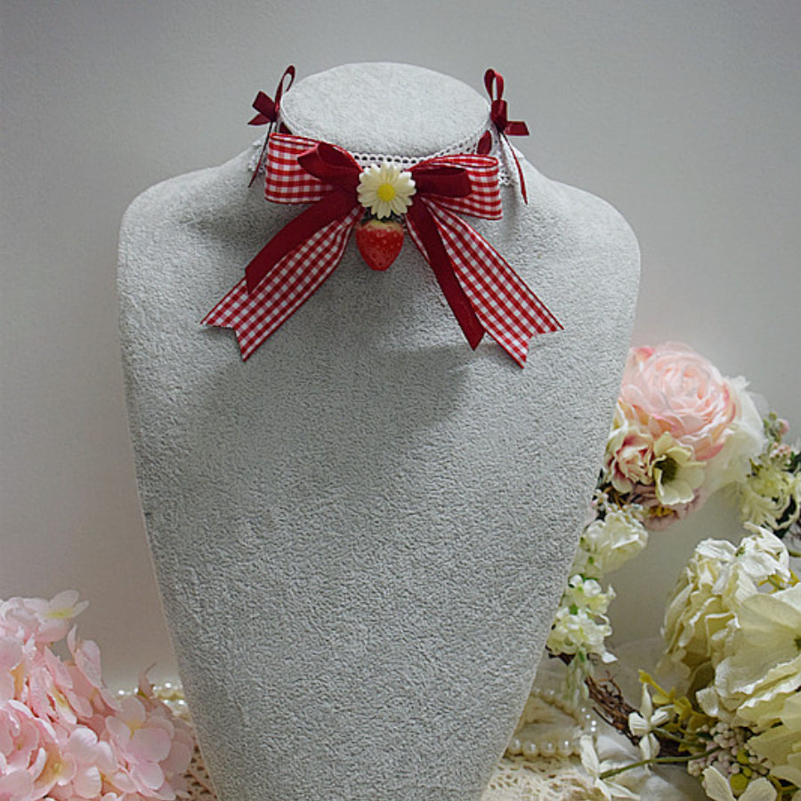 Sweet and Lovely Lolita Strawberry Straw Hat Sets