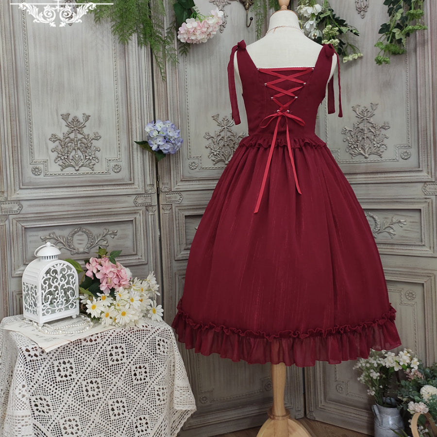 Vintage and Elegant French Chiffon Lolita Jumper Skirt