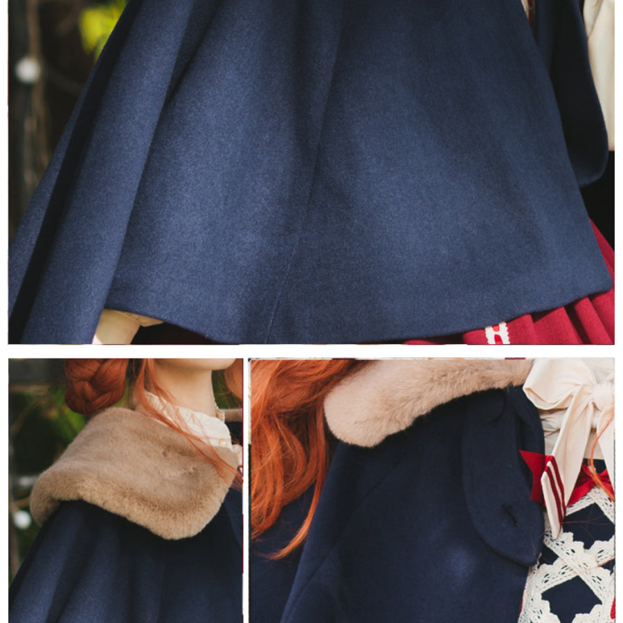 Autumn Winter Woolen Thicken Lolita Cape