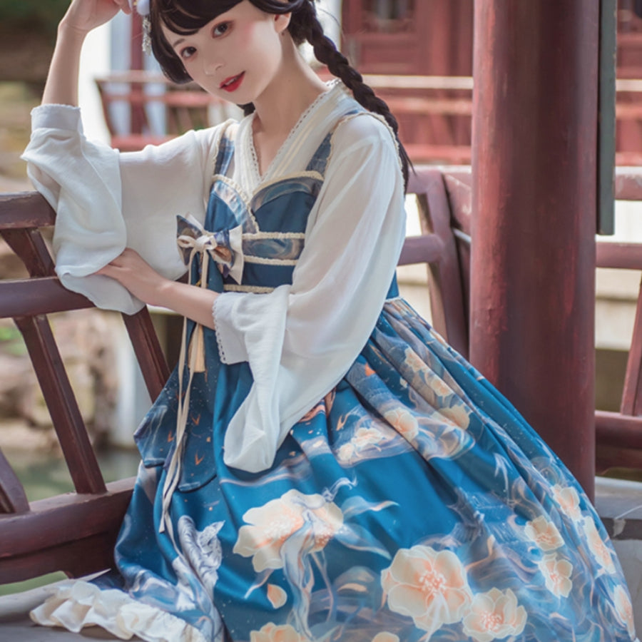 Chinese Style High Waist Lolita Jumper Skirt