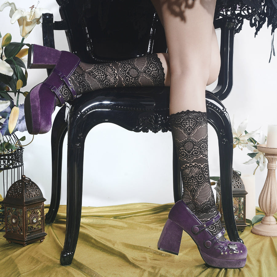 Original Velvet Lolita High Heel Shoes