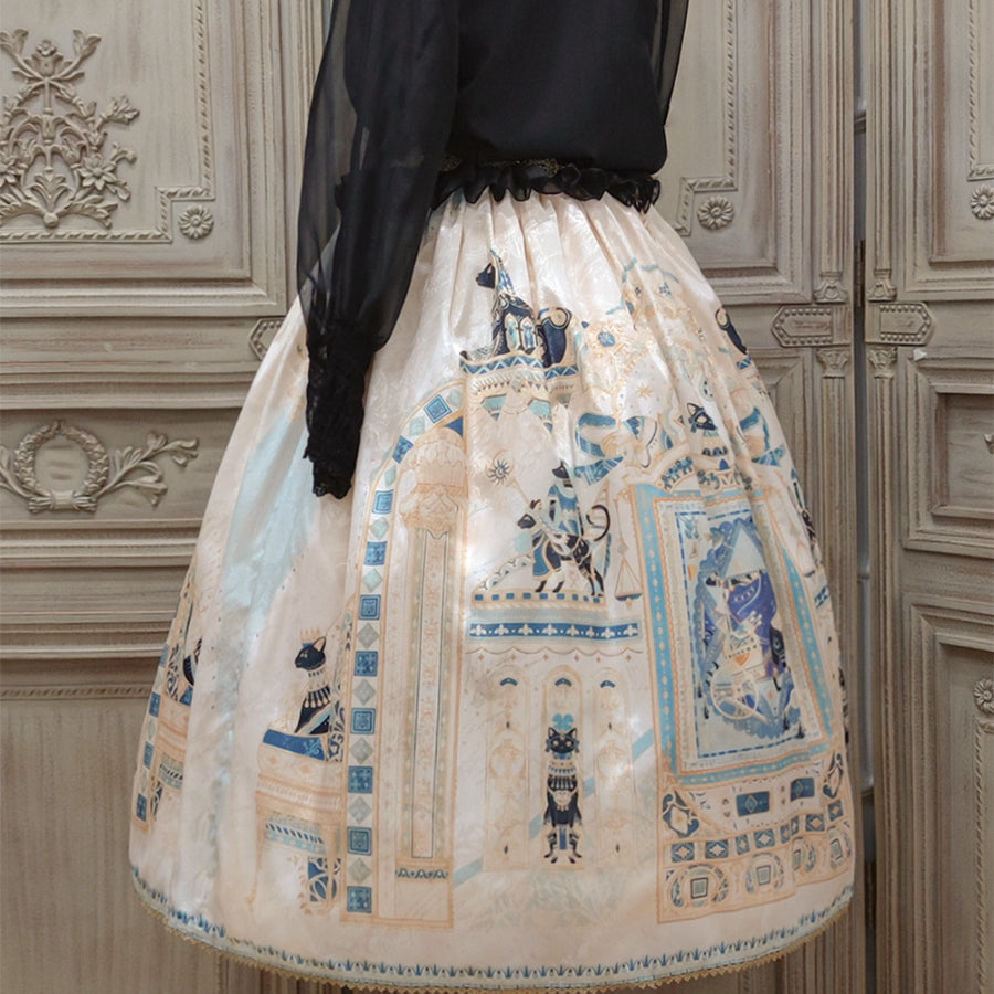 Egypt Style Simple Daily Lolita Printed Long Skirt