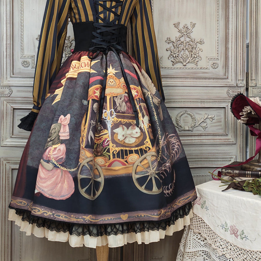 Gorgeous Gothic Lolita Drawstring Slim Skirt