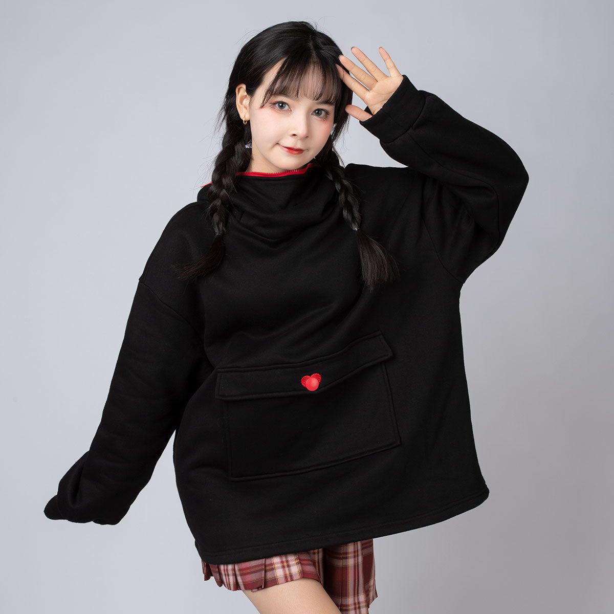 Original Oversized Black Bat Hooded Sweatshirt C00716