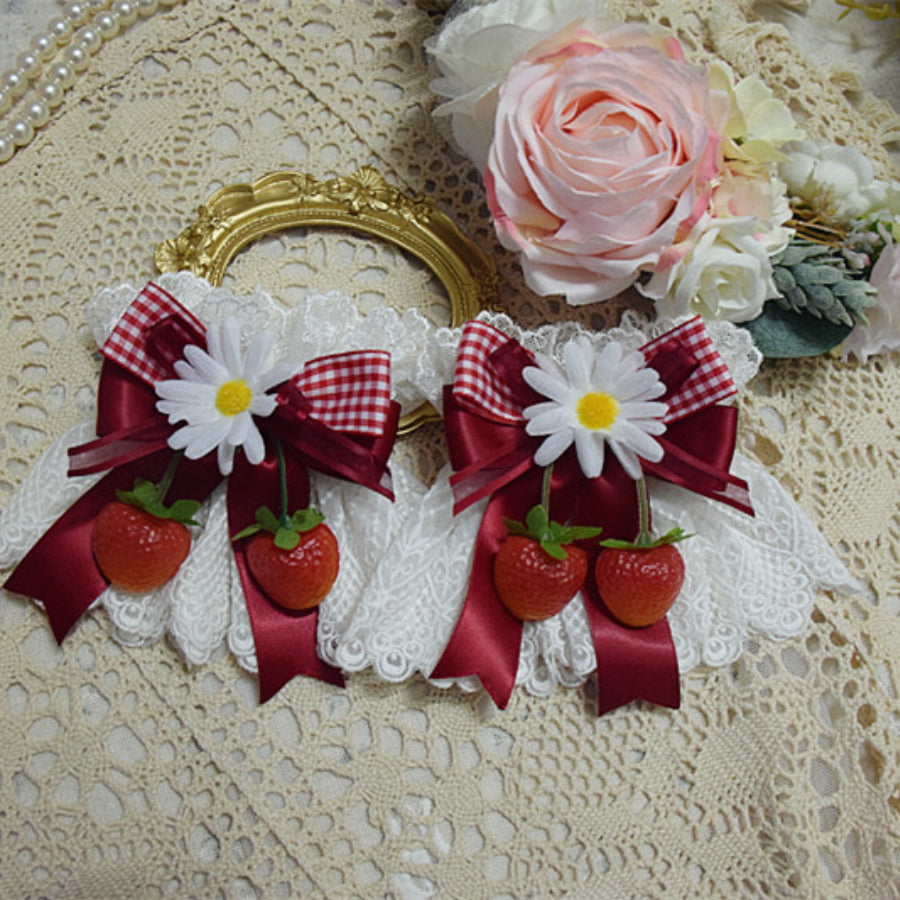 Sweet and Lovely Lolita Strawberry Straw Hat Sets