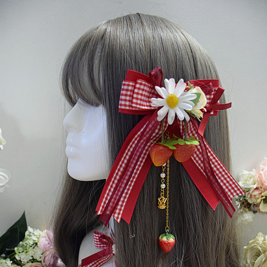 Sweet and Lovely Lolita Strawberry Straw Hat Sets