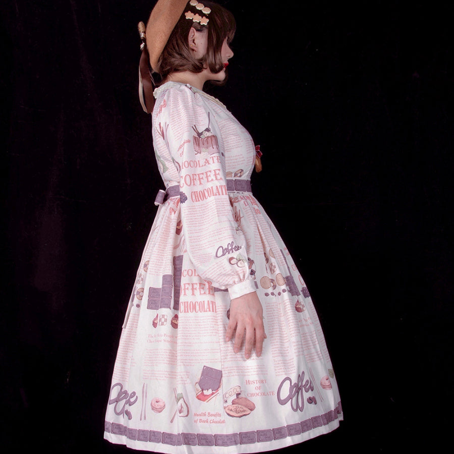 Daily Sweet Lolita Printed Long-sleeved Dress