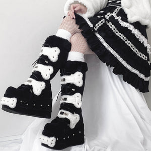 Original Winter Lolita Woolen Thick Soled Boots - cosfun