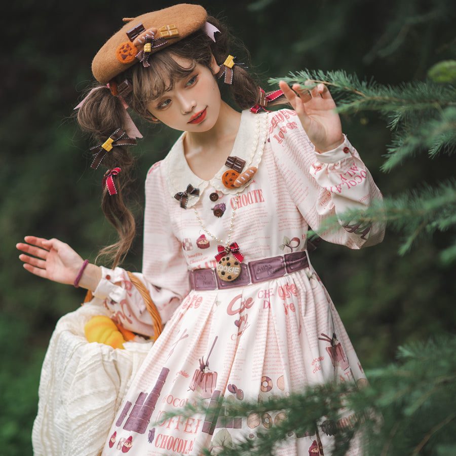 Daily Sweet Lolita Printed Long-sleeved Dress