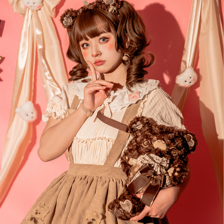 Original Sweet and Lovely Lolita Crossbody Bear Bag - cosfun
