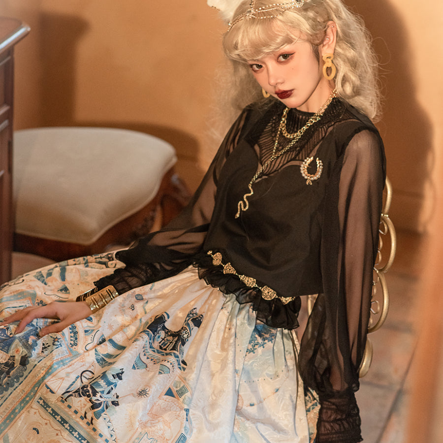 Egypt Style Embroidered Lolita Long Sleeve Shirt