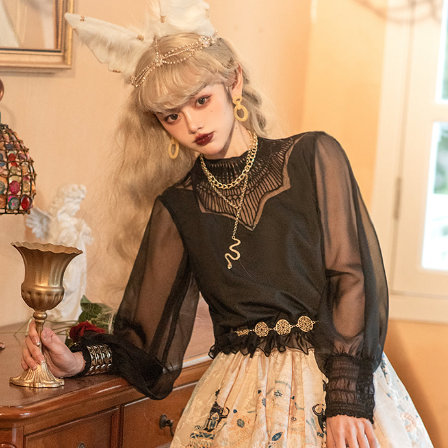 Egypt Style Embroidered Lolita Long Sleeve Shirt