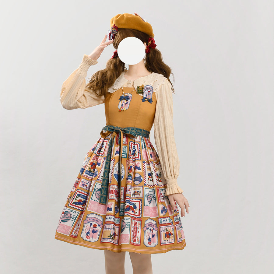 American Style Vintage Daily Lolita Jumper Skirt