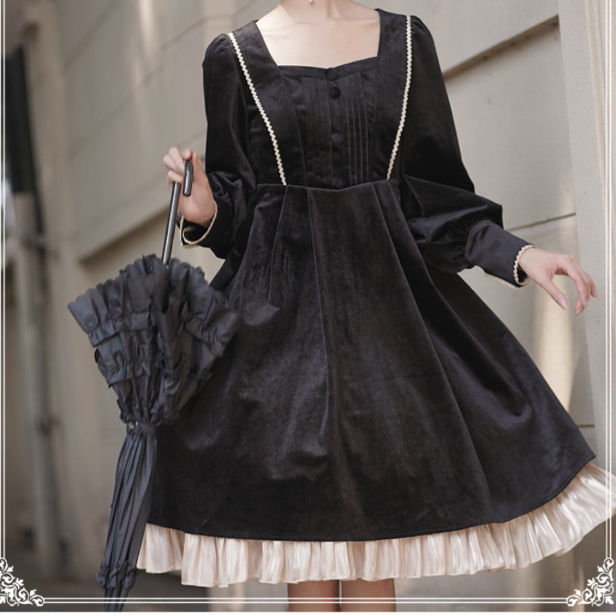 Elegant Autumn Winter Lolita Long-sleeved Dress