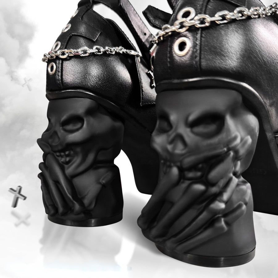 Original Lolita Thick Soled Skull Heel Shoes