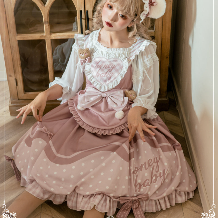 Lovely Dot Princess Lolita Bud Jumper Skirt