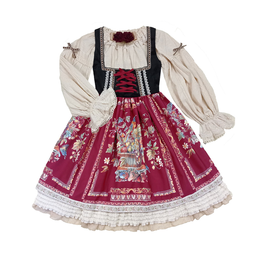 Bavaria Style Velvet Slim Lolita Short Jumper Skirt