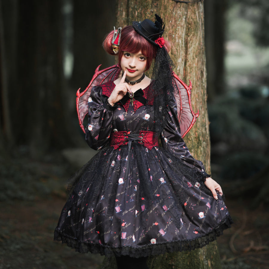 Halloween Gothic Lolita Lace Up Slip Dress