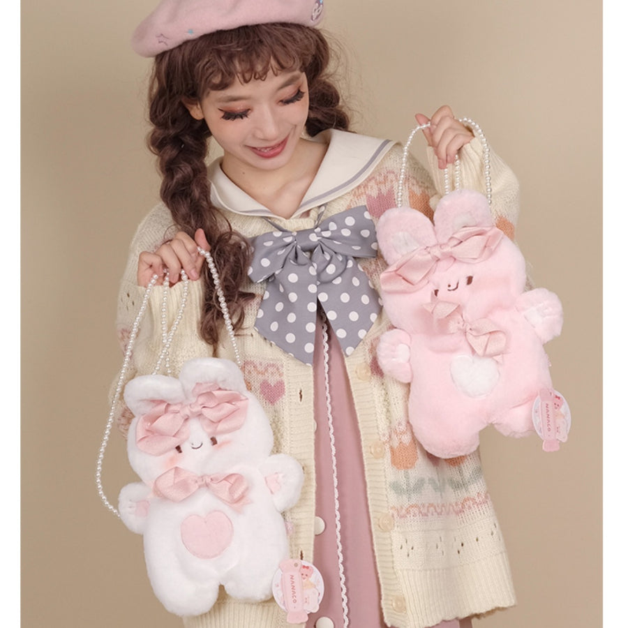 Lovely Lolita Woolen Rabbit Cake Crossbody Bag