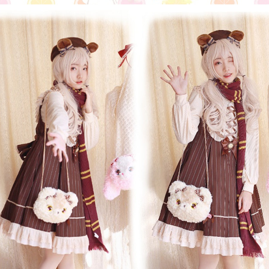 Lovely Lolita Bear and Rabbit Crossbody Bag