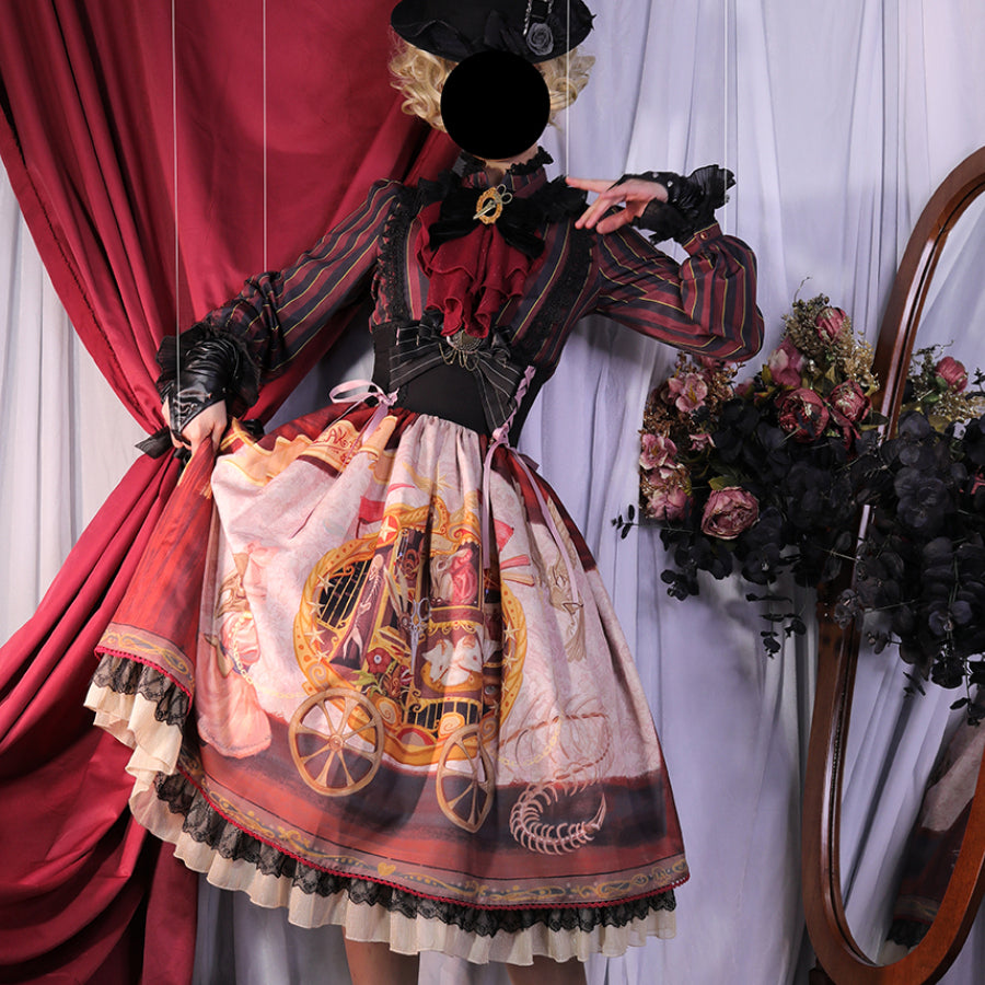 Gorgeous Gothic Lolita Drawstring Slim Skirt