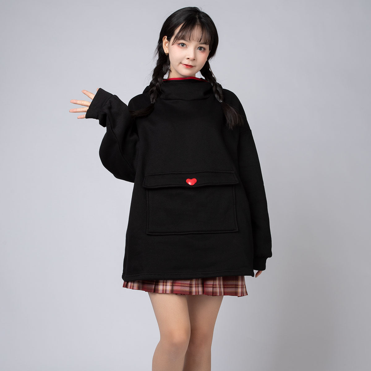 Original Oversized Black Bat Hooded Sweatshirt C00716