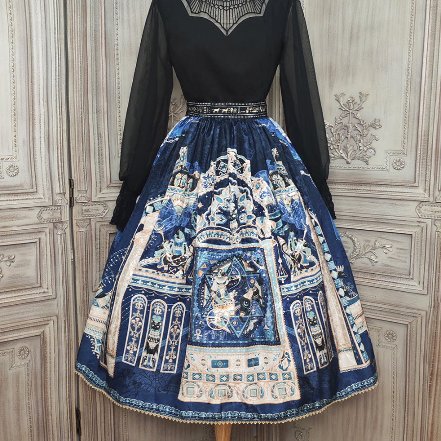 Egypt Style Simple Daily Lolita Printed Long Skirt