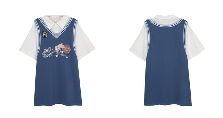 Zootopia Fake Two-piece Jersey Couple T-shirt