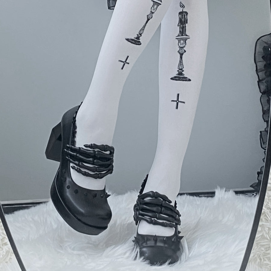 Original Skull Design Lolita High Heel Shoes