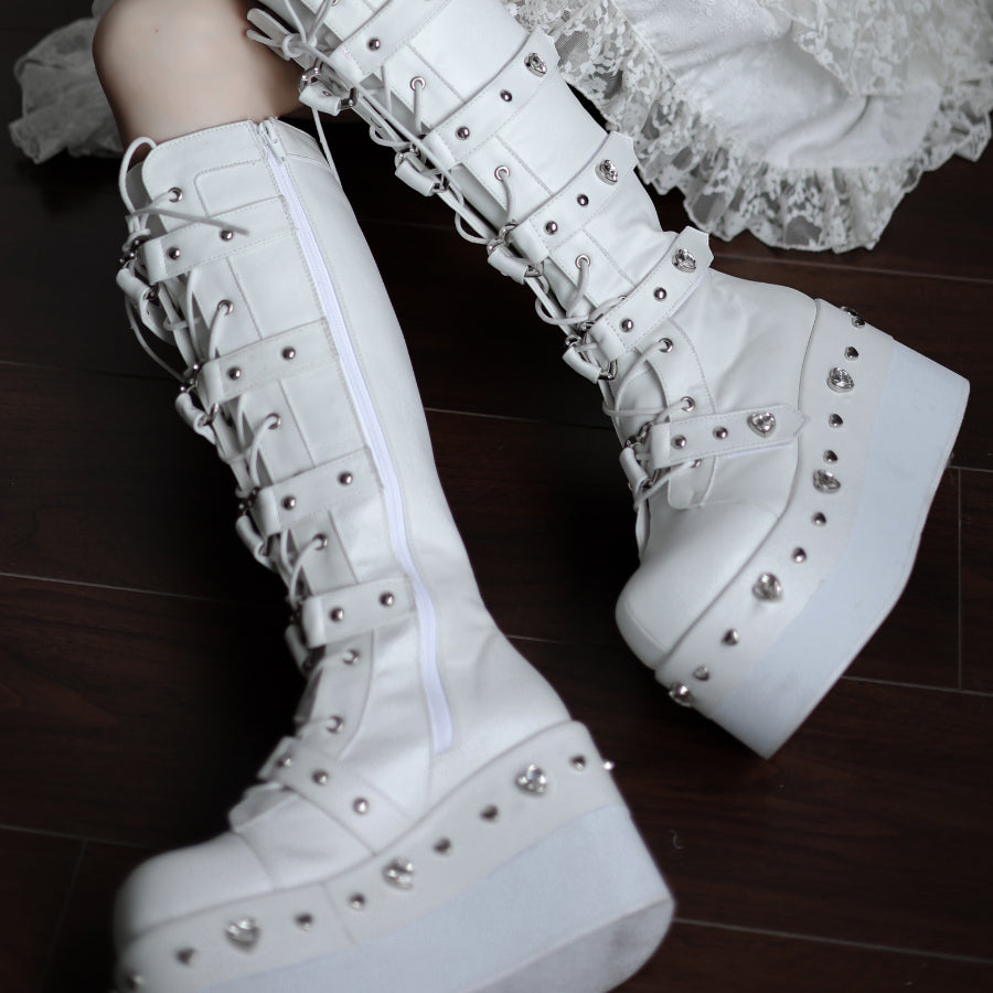 Original Spice Girl Lolita Round Toe Thick Soled Boots