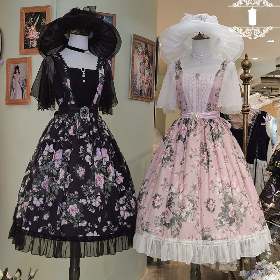 Rose of French Elegant Summer Lolita Short-sleeved Dress