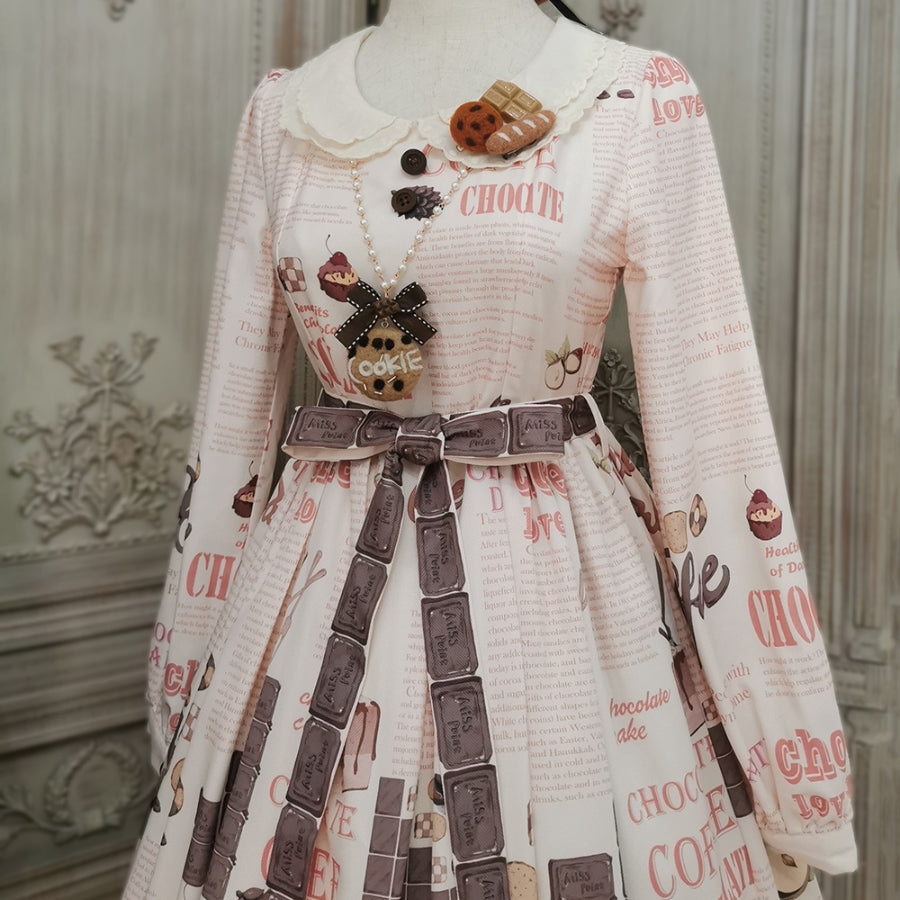 Daily Sweet Lolita Printed Long-sleeved Dress