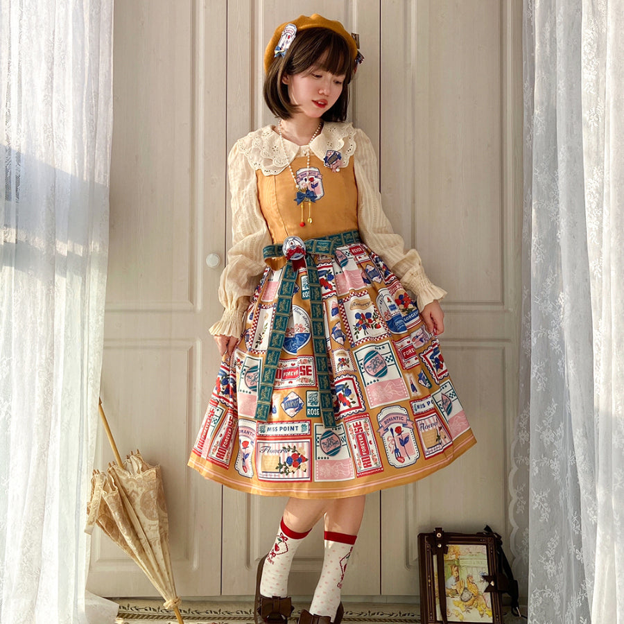 American Style Vintage Daily Lolita Jumper Skirt