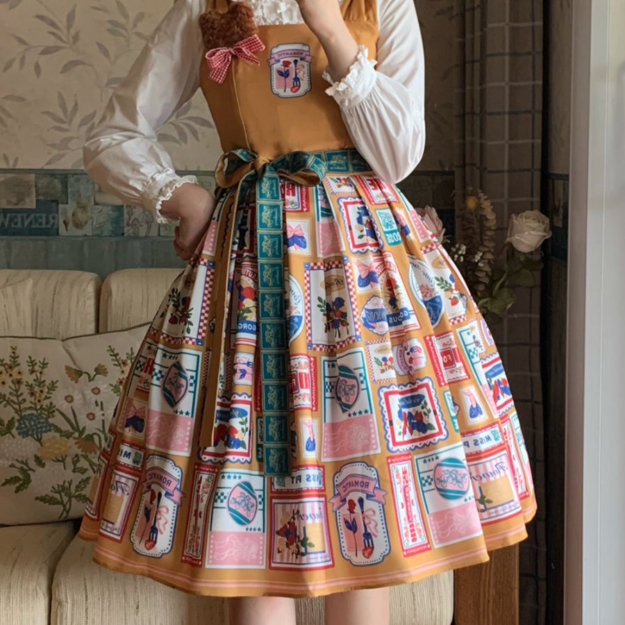 American Style Vintage Daily Lolita Jumper Skirt