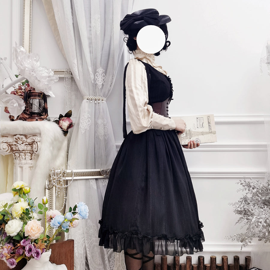 Vintage and Elegant French Chiffon Lolita Jumper Skirt