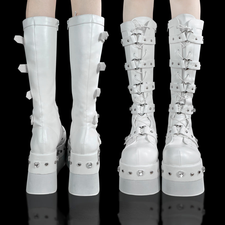 Original Spice Girl Lolita Round Toe Thick Soled Boots